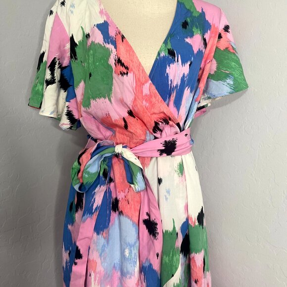 *SOLD* Ava & Viv Floral Hi Low Ruffle Flutter Sleeve Dress XXL - Picture 4 of 10